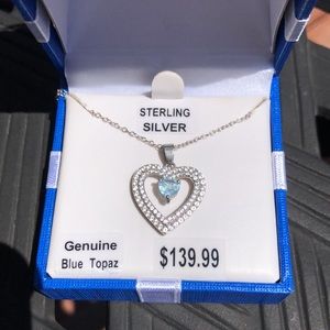 Sterling Silver Blue Topaz Necklace